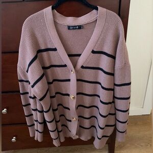 Amazon Brown and black stripe cardigan.